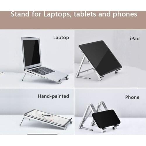 Laptop Stand for Desk Increased Rack Radiator Adjustable Aluminum Alloy Folding Storage Portable Shelf Tablet Phone Holder