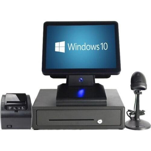 Free shipping Whole set 15inch touch screen pos system with scanner/printer/cash drawer point of sales/pos system cash register