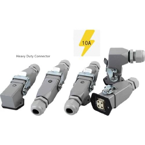 Heavy Duty Connector Aviation Plug Socket Rectangle Rectangular Industrial HA- Series 4 5 6 8 Pin Water Proof Male Female 10A