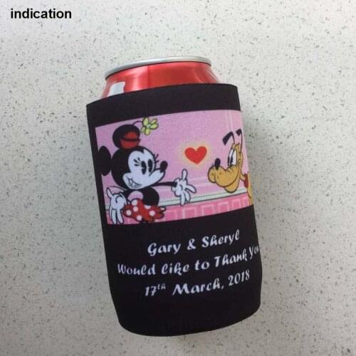 200pcs Promotional Neoprene Beer Bottle Coolers Thickness 5mm Stubby Holders With Solid Bottom Custom LOGO Printing For Wedding