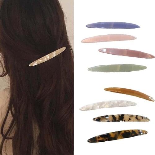 Retro Tortoiseshell Color Ponytail Clip Girl Willow Leaf Spring Clip Simple Acetic Acid PonPytail Clip Top Clip onytail Top Clip
