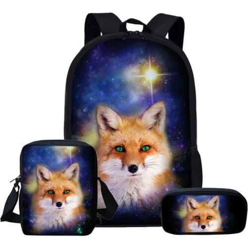 Fox Printed Teenagers School bags Boys Girls School Backpack Daypack Backpack for Women Travel Backpack Mochila