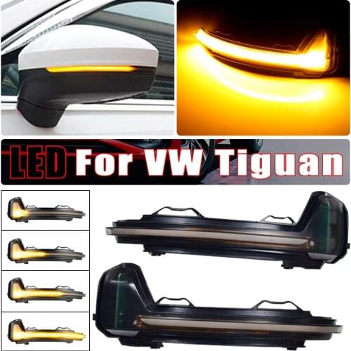 2pcs For VW Volkswagen Tiguan MK2 2017 Touareg MK3 2019 LED Dynamic Turn Signal Light Side Rearview Mirror Indicator Sequential