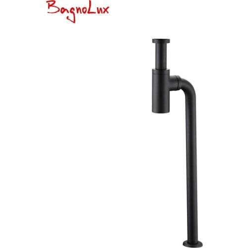 Vidric Bathroom Accessories Brass Boby Basin Waste Floor Drain Mixer P-Trap Waste Pipe Into the Floor Mounted Stainless Steel Tu