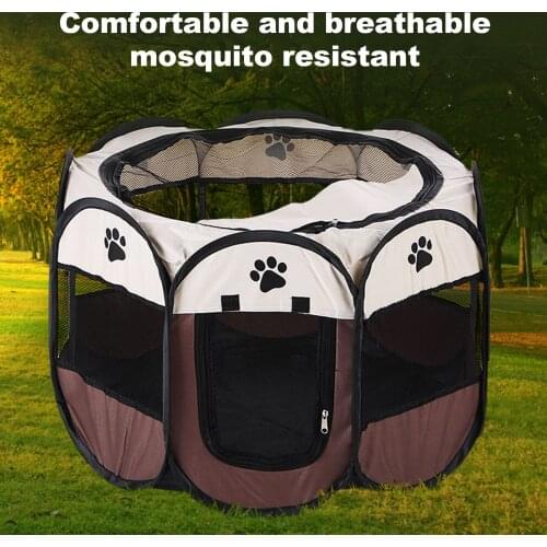 Octagonal Pet Playpen Scratch Resistant Pet Tent for Pregnant or Injured Cat Foldable Portable Pet Exercise Tents Kennel House