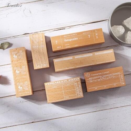 XINAHER Vintage Antique tickets stamp DIY wooden rubber stamps for scrapbooking stationery scrapbooking standard stamp