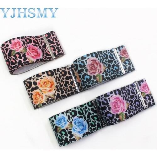 YJHSMY I-19906-2104,38mm 10yards Leopard print heat transfer printing grosgrain ribbon, bow DIY handmade accessories decoration