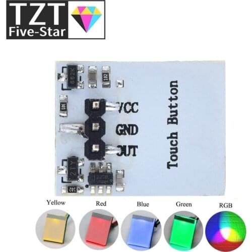 Green Blue Red and Yellow Color RGB Capacitive touch switch button module 2.7 V to 6 V module anti-jamming is strong HTTM series