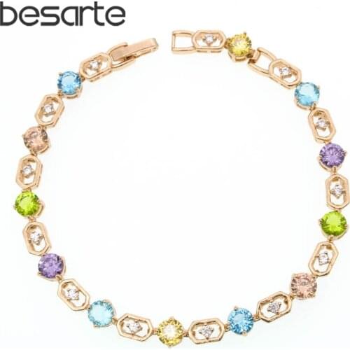Multicolor Women Braclet Gold Bangle Bracelets Femme Bijoux Pulsera Cristal Armbanden Bransoletki Bracciale Donna Bileklik B1204