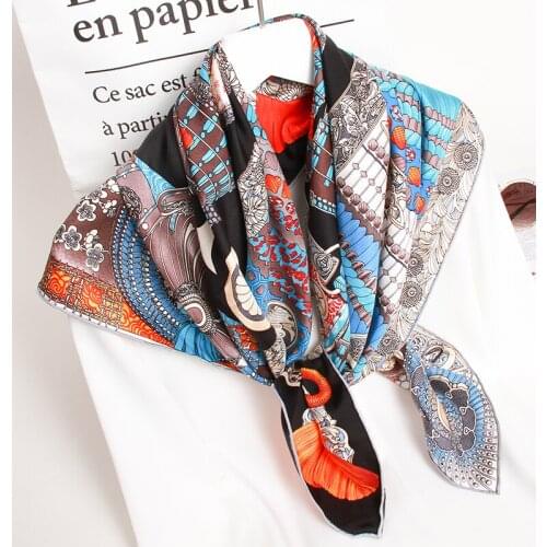 Women 100% Silk Square Scarf 88*88cm 2021 Brand Hangzhou Pure Silk Bandana Foulard for Ladies Kerchief Real Silk Square Scarves