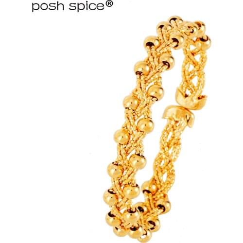 1pcs Beads Bracelets Arabic Bangles with Charm African Gold Bracelets&Bangles Dubai Bangles for Women Ethiopian Bridal Jewelry