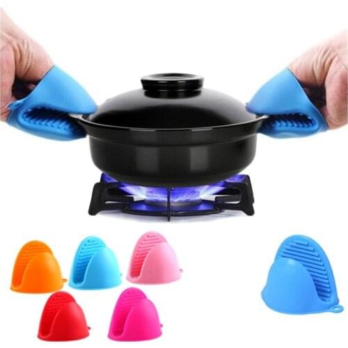 1PC Silicone Mini Oven Gloves Heat Resistant Cooking Glove Microwave Non-slip Gripper Pinch Mitts Potholder Kitchen Baking Tool