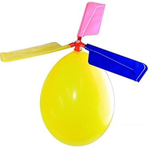 10x Helicopter Balloons Flying Whistles Copter DIY Novelty Kids Toy