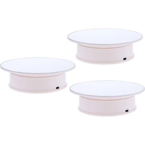 3 Set The Battery Powered 360 ° Rotary Stand With Two Rates And The White Base