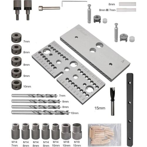 3 In 1 Punch Locator Woodworking log Tenon Hole opener Drill Guide Jig Aluminium Alloy Wood Working DIY Tools