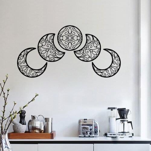 5pcs Moonphase Garland Wall Decor, Moon Phase Hanging Wall Door Stickers