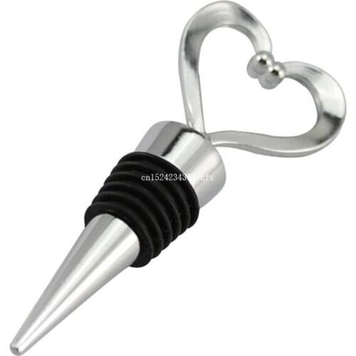 50pcs Love Heart Shape Design Bottle Wine Stopper Champagne Wine Bottle Stopper Valentines Wedding Gifts Free Shipping