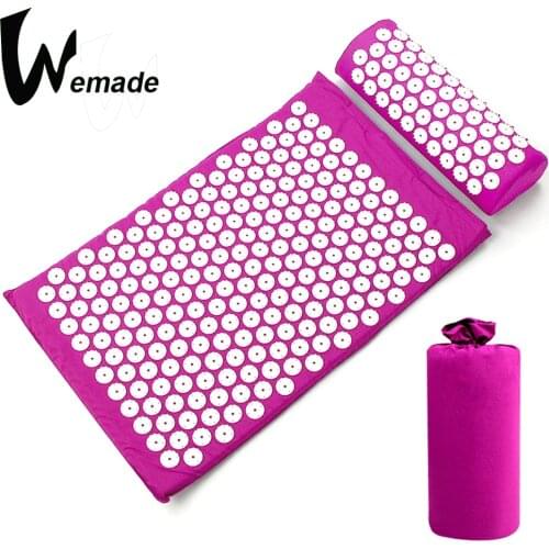 Acupuncture Mat Acupressure Mat Pillow Set Fitness Yoga Massage Mat Relief Body Pain Acupuncture Cushion with Carry Bag
