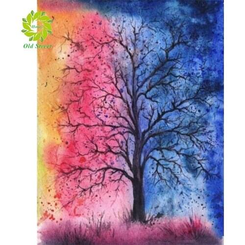 Diy Diamond Painting Cross Stitch tree Needlework Home Decorative Full Square Diamond Embroidey