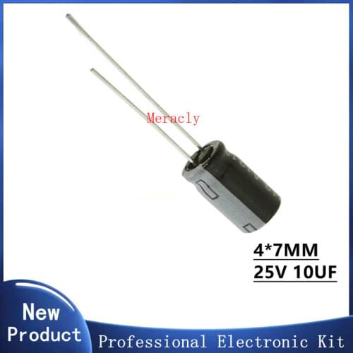 50pcs 25V 10UF 20% High frequency and low impedance in-line aluminum electrolytic capacitors long life Brand new authentic