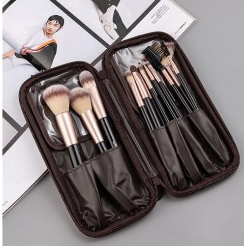 Anmor 15Pcs Makeup Brush Set Wood Handle Synthetic Hair Professional Foundation Eyeshadow Blending Powder Make Up Brush Kit