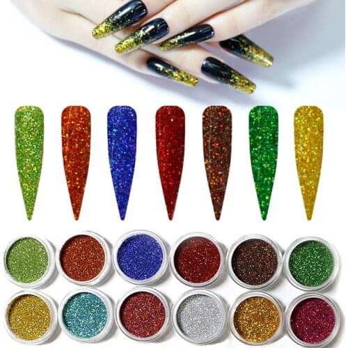 Glitter Nail Sequins Powder Cosmetic Festival Body Manicure Craft Glitter for Nail Hair Face Eyeshadow Makeup Nail Art Glitter