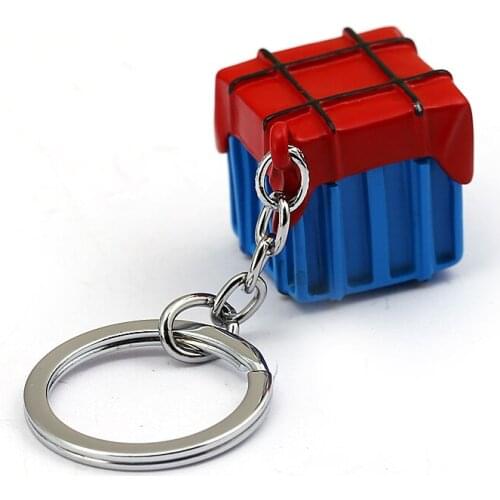 Battleground Keychain PUBG Air Drop Supply Crate Model Metal Pendants Metal Keyring Metal Chaveiro Accessory