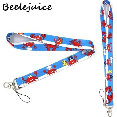 24pcs Crab ocean simple Neck keychain necklace Anime Cartoon Neck Strap Lanyard ID badge holder Keychain Lanyards holders