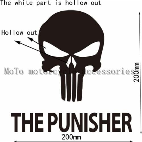 Motorcycle black The punisher stickers decoration applique Free shipping