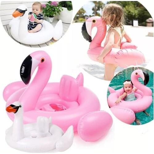 Children Swimming Ring Baby Kids Summer Swimming Pool Inflatable Float Life Buoy Bath Water Flamingo Water Toys for Beach Party