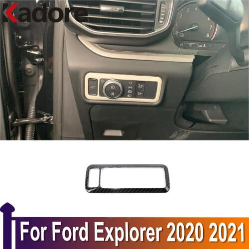 For Ford Explorer 2020 2021 Headlight Head Lamp Light Switch Decoration Cover Trim Car Interior Decoration Accessories
