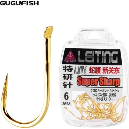 GUGUFISH 30Pcs 1/2/3/4/5/6 Snake Belly Cut New Kanto Barbless Hooks high Carbon Steel Fishing Hook barbed hook