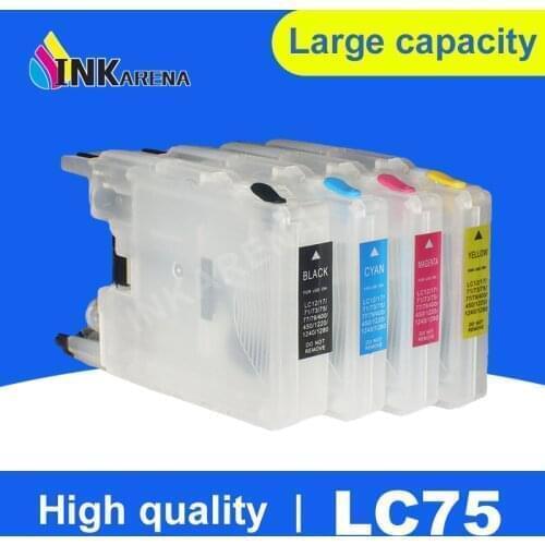 INKARENA LC 12 40 71 73 75 400 1220 1240 XL Refillable Dye Ink Cartridge For Brother DCP J725DW J925DW J940N-B J940N-W Printers