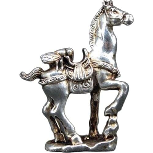 Collection of hand-carved Miao silver statue of a horse to win