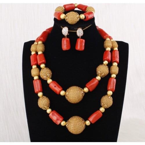 4ujewelry Choker Costume Bridal Jewelry Set Handmade Gold Balls Traditional Edo bridal Jewellery Set Luxury Necklace Set Dubai