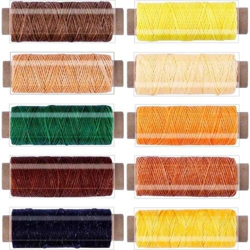 LMDZ 550 Yards Leather Sewing Waxed Thread - 150D 55Yards Per Spool Stitching Thread for Leather Craft DIY, Bookbinding