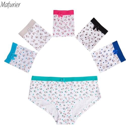 Mafurier Free Shipping New Style Women Bunny Print Panties Female Underwear Lingries Sexy Underpants Briefs For Women 6Pcs/Lot