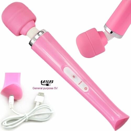 Powerful Body Massage Magic Wand Massager AV Vibrators Sex Toy USB Rechargeable Clitoris Masturbator Adult Product For Women Men