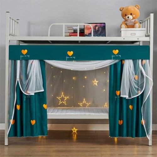 Student Dormitory Mosquito Net Total-Enclosed Blackout Bed Curtain Integrated with Support Upper and Lower Bunk Bedroom