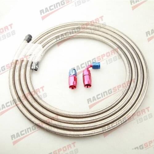 Stainless Steel Braided AN-12 Fuel Gas Line Hose 3M + Swivel Hose End Fitting