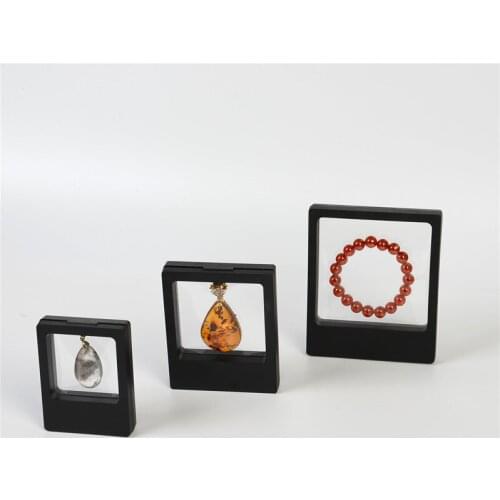 3D Floating Picture Frame Shadow Box Jewelry Display Stand Ring Pendant Holder Protect Jewellery Stone Presentation Case
