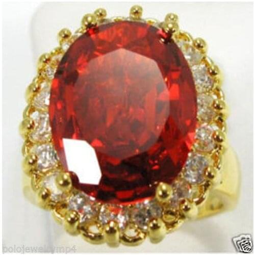 Wholesale brinco wedding good Jewelry rings red crystak gems Ring size 6 7 8 9# dfgLuxury Ms. girl Wedding