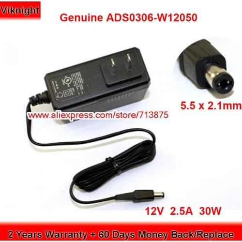 Genuine ADS0306-W12050 12V 2.5A AC Adapter for Hkc T2000PRO B2000 MONITOR ADS0306W12050 Power Supply