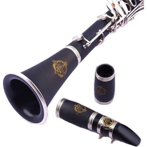 Famous brand 17 key B flat clarinet black playing clarinet wind instrument bakelite bB clarinet for beginner performance