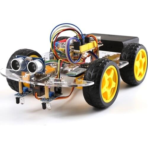 4WD Robot Car Kit for Arduino UNO R3 Smart Project STEM Toys for Kids DIY Ultrasonic obstacle avoidance Track remote control