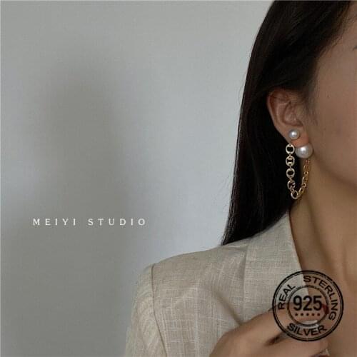 S925 Silver Needle Pearl Stud Earrings For Women Fashion Design Trend Hot Sale Female Dinner Party Jewelry Accessories INEFFA