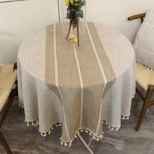 Fresh Round Tablecloth Small Coffee Table Round Table Cover Cotton Linen Home Decorative Living Dining Room Gray Table Cloth