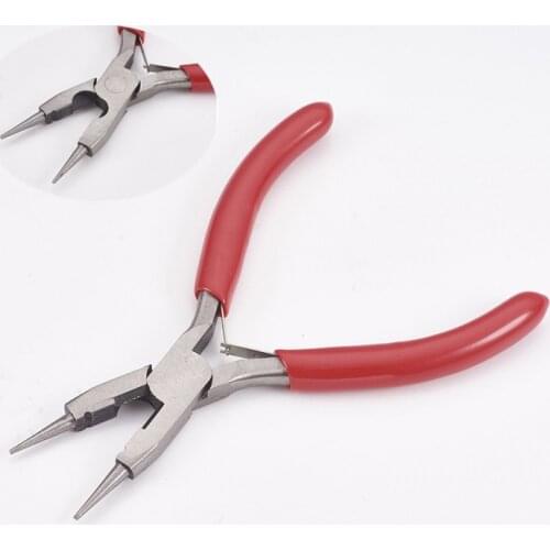 Carbon Steel Round Nose Pliers Hand Tools Polishing Jewelry Making Tools 12.4x8.2x0.9cm