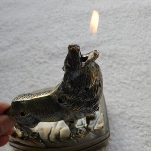 Wolf Howl with Lighter Metal Multi-function Removable Ashtray Smoking Trayregalos Para Hombre Originales Ash Tray Weed Men Gift