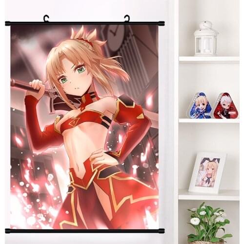 Japanese Anime Game Fate/Apocrypha Mordred Cosplay Wall Scroll Mural Poster Wall Hanging Poster Home Decor Collection Gifts